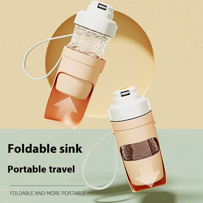 KleverPaw™ 2-in-1 Foldable Pet Water Bottle & Food Dispenser – Large 690ml Leak-Proof Travel Cup for Dogs & Cats