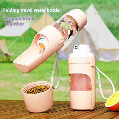KleverPaw™ 2-in-1 Foldable Pet Water Bottle & Food Dispenser – Large 690ml Leak-Proof Travel Cup for Dogs & Cats